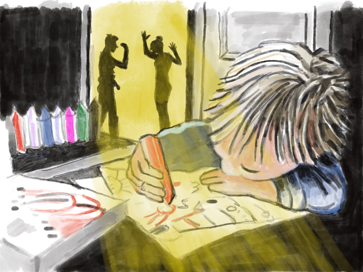 Illustratie: Tekenen voor pappa en mamma